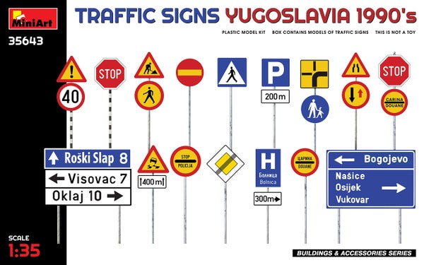 Traffic signs. Yugoslavia 1990&rsquo;s (MiniArt 1/35)