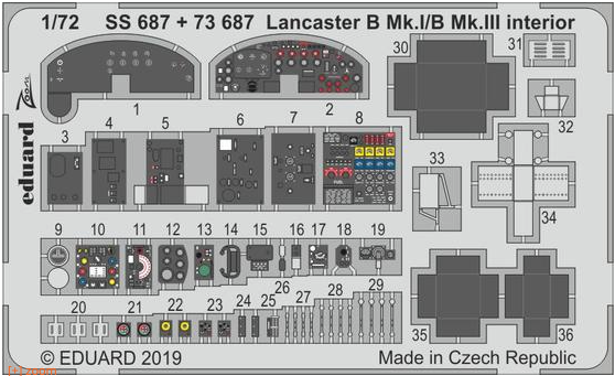 Lancaster B Mk. I/B Mk. III interior Airfix 1/72 (Eduard)