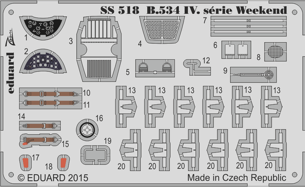 Detail Set Avia B.534 IV. series  S. A. for Eduard Weekend 1/72