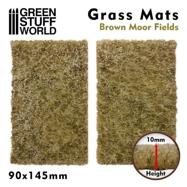 Grass Mat Cutouts - Brown Moor Fields 10 mm (Green Stuff World)