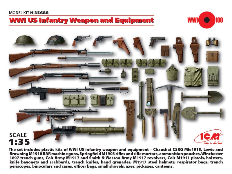 WWI US Infantry Weapon and Equipment(ICM 1/35)